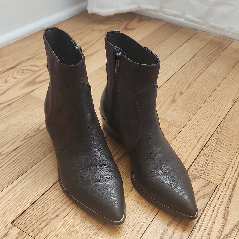 Donald J. Pliner Dark Brown Ankle Booties